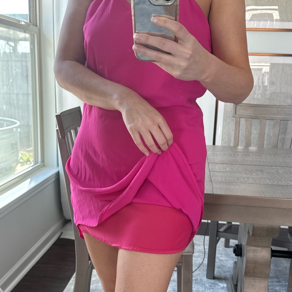Gianni Bini Barbie Hot Pink Fuchsia Cut Out Mini Dress - Picture 6 of 12